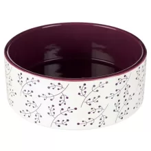 Trixie 25123 Berry kerámia tál - virágmintás 300ml fehér / lila