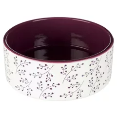   Trixie 25123 Berry kerámia tál - virágmintás 300ml fehér / lila