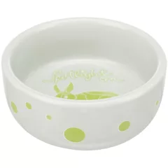   Trixie 60739 Pöttyös kerámia tál - "Spotlight on" nyuszis mintával 250 ml - ZÖLD