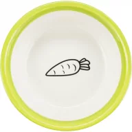   Trixie 60749 Ceramic Bowl with Holder - Kerámia tál (zöld, nyuszis minta) fémtartóval (0.3l/ø 13cm)