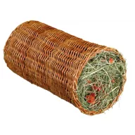   Trixie 60777 Wicker Tunnel - Vesszőből font bújócső sárgarépával és szénával  ø 20 × 38 cm