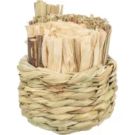   Trixie Fűkosár szénával, kukoricalevéllel és bottal töltve  ø9 x 9 cm
