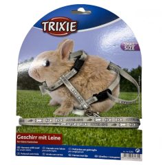   Trixie 6265 Baby bunny hám és póráz (nyuszi mintás) kölyök nyusziknak - SZÜRKE