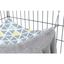 Trixie Cave & Hammock Sunny - függőágy (szürke/mintás) tengerimalacok és nyulak részére (37x35x37cm)